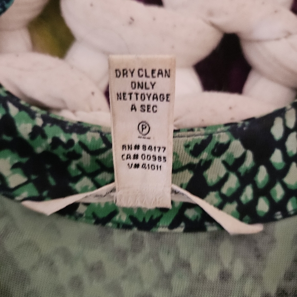 DVF Diane Von Furstenberg FERDON Green Python Snake Silk Jersey Dress 8 - Picture 5 of 5